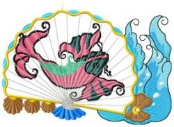 Oriental Fans Applique Set