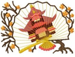 Oriental Fans Applique Set