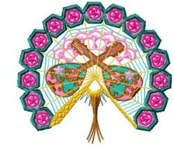 oriental fans applique 007
