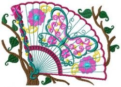 Oriental Fans Applique Set
