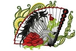 Oriental Fans Applique Set