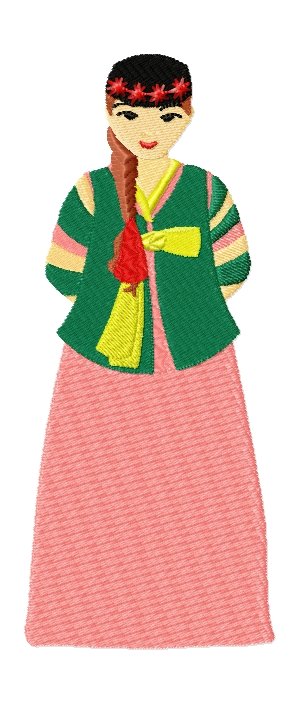 Korean Women002 embroidery design